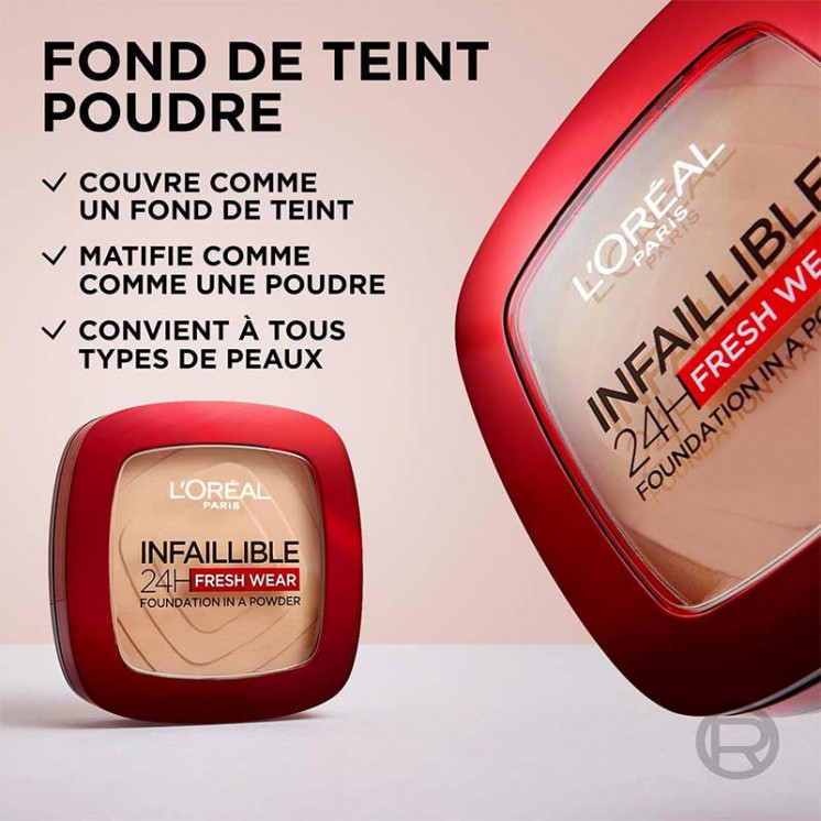 Fond de Teint en Poudre Infaillible Fresh Wear de L'Oréal Paris Longue Tenue