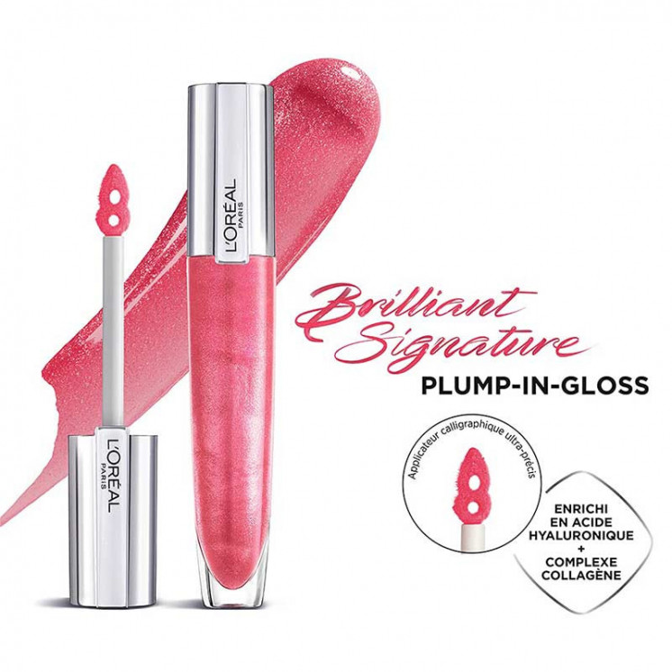 Brilliant à Lèvres Gloss Signature Plump-in-Gloss de L'Oréal Paris volume et hydratation en un geste